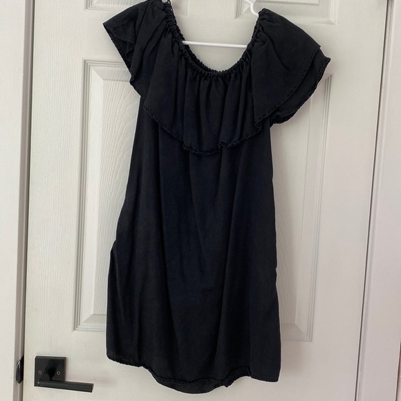 Zara - Off the Shoulder Black Dress - X-Small - Picture 2 of 4
